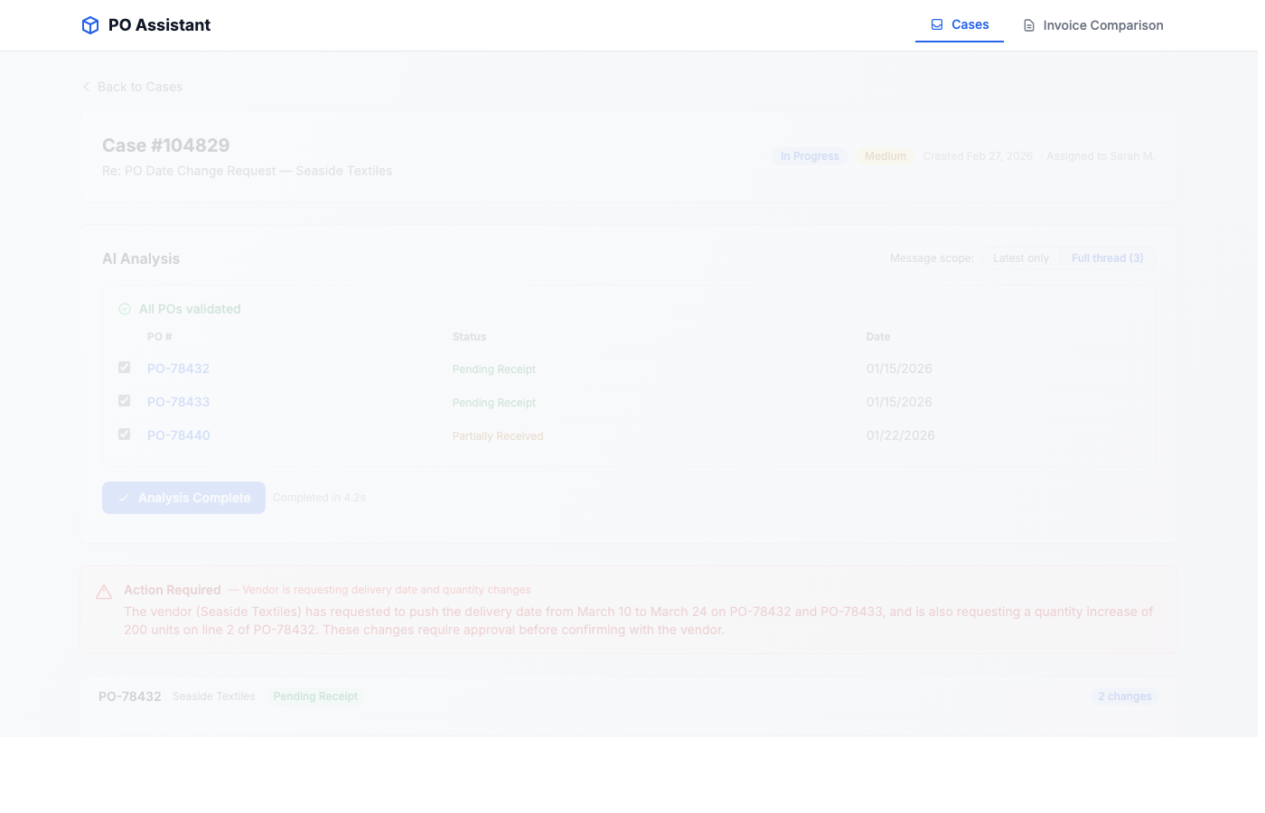 AI-Powered Purchase Order Assistant